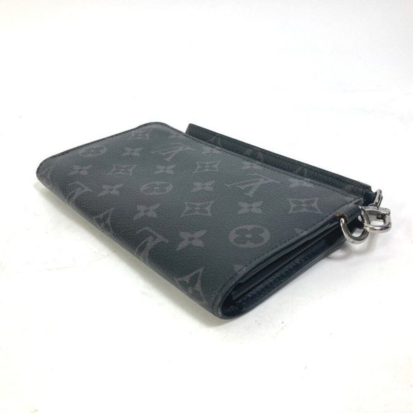 Authentic LOUIS VUITTON M80994 Monogram Eclipse Zippy Dragonnes Trunk print Long - Picture 12 of 16